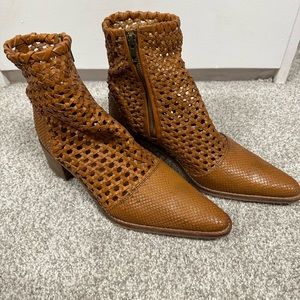 Free People In The Loop Woven Boot Brown Women's 10 MSRP $168